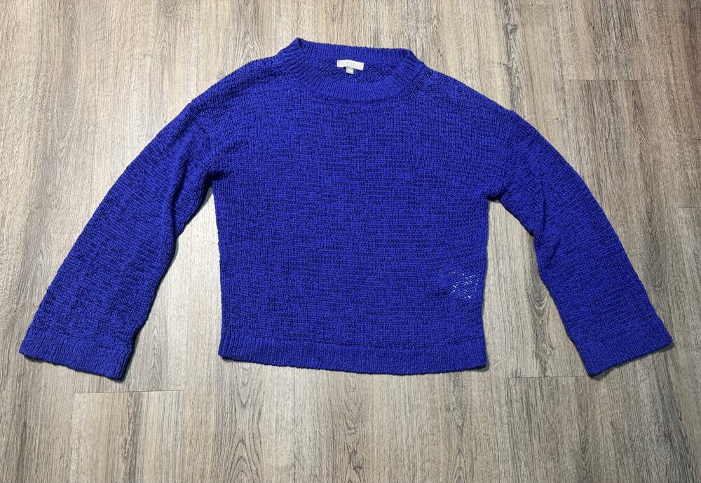 J.Crew Women's Cobalt Blue Textured Crewneck Sweater